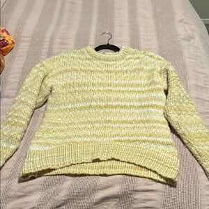 Topshop Yellow Crew Neck Sweater with Chunky Knit and Relaxed Fit